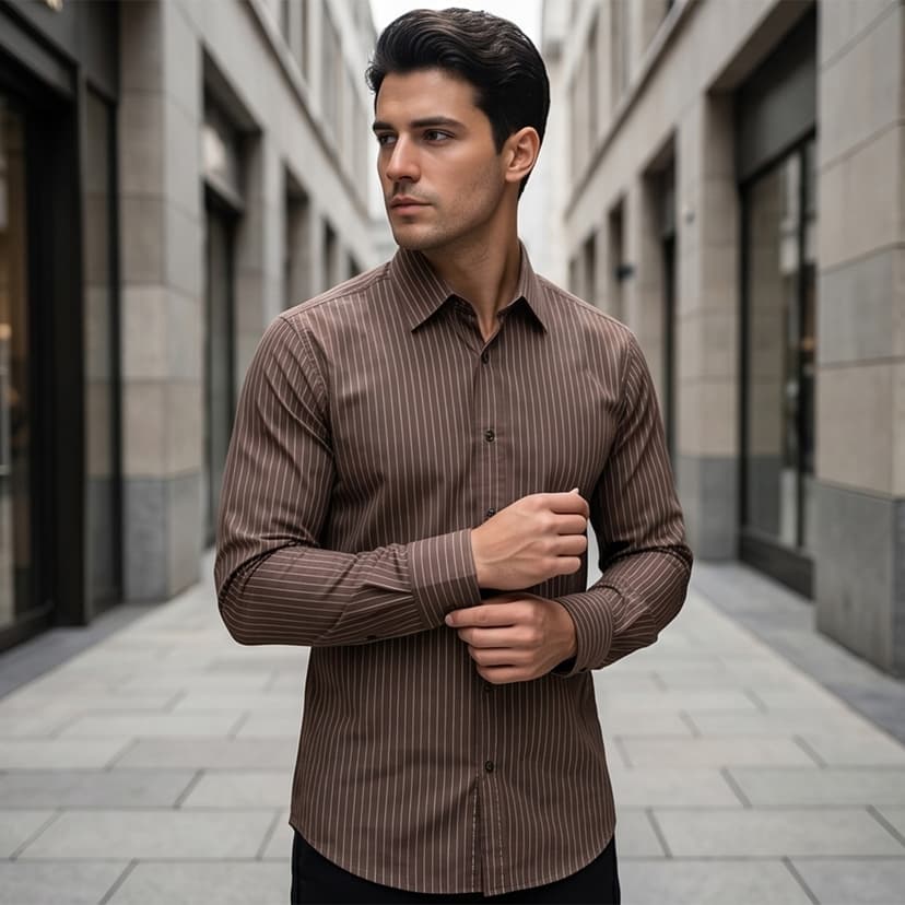 Men Printed Formal Shirt Long Sleeve