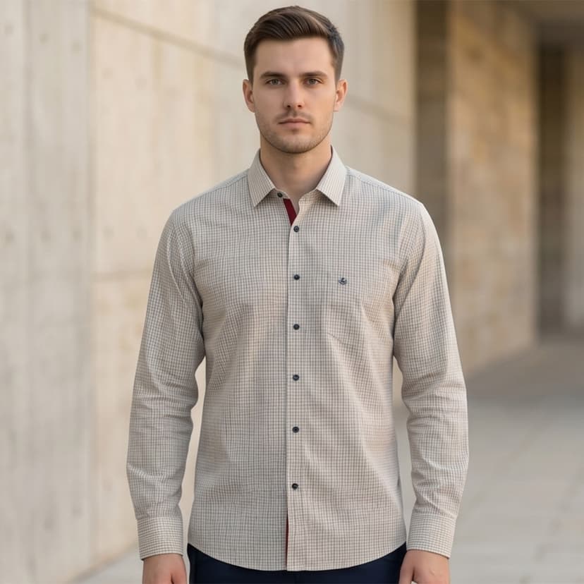 Men Printed Formal Shirt Long Sleeve