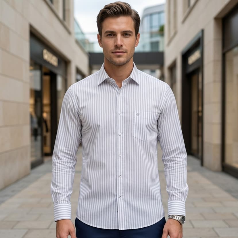Men Printed Formal Shirt Long Sleeve