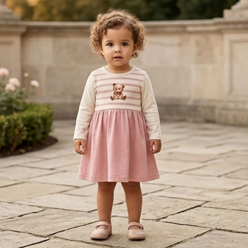 Girls Cotton Dress Long Sleeve