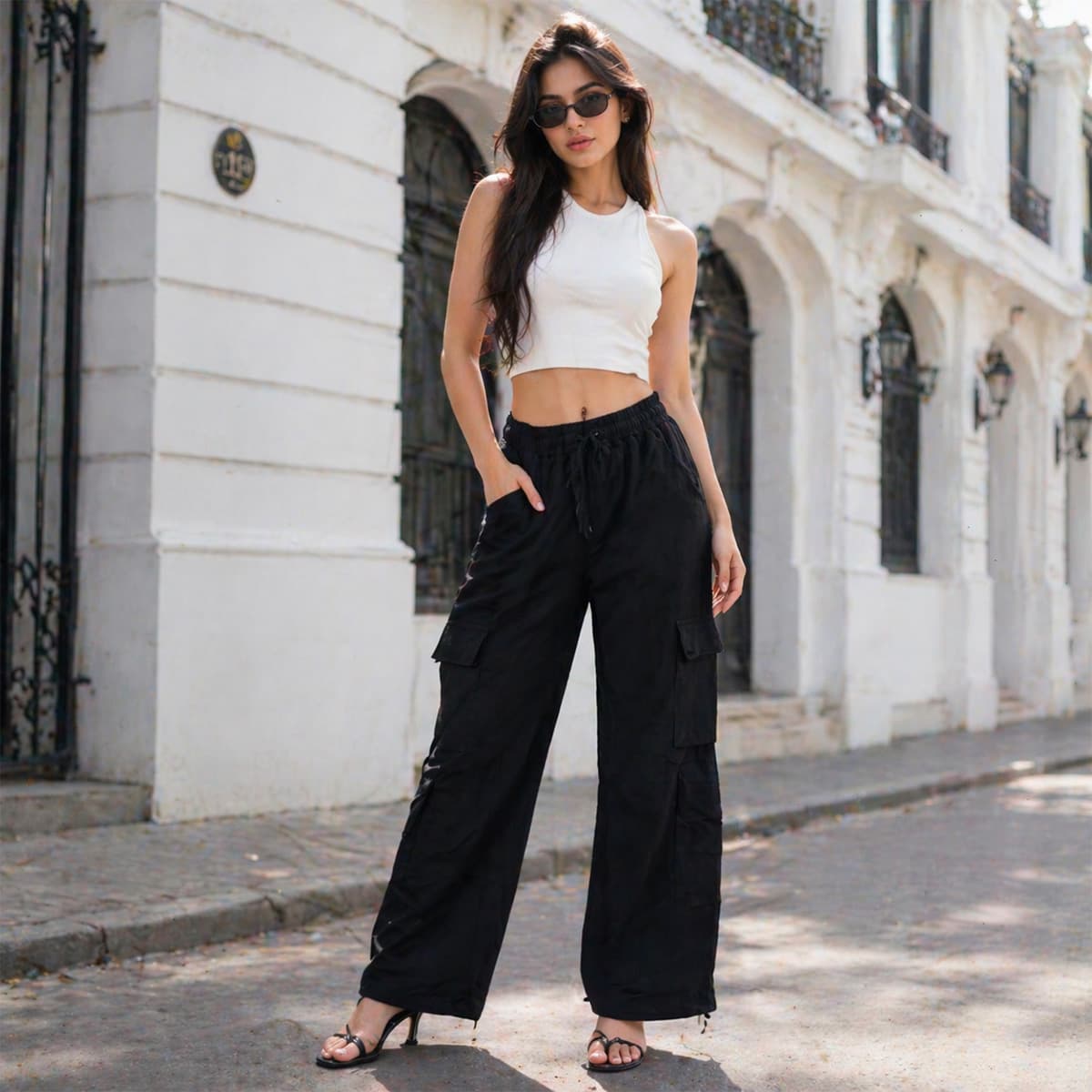 Ladies Trouser-Black-FREE SIZE