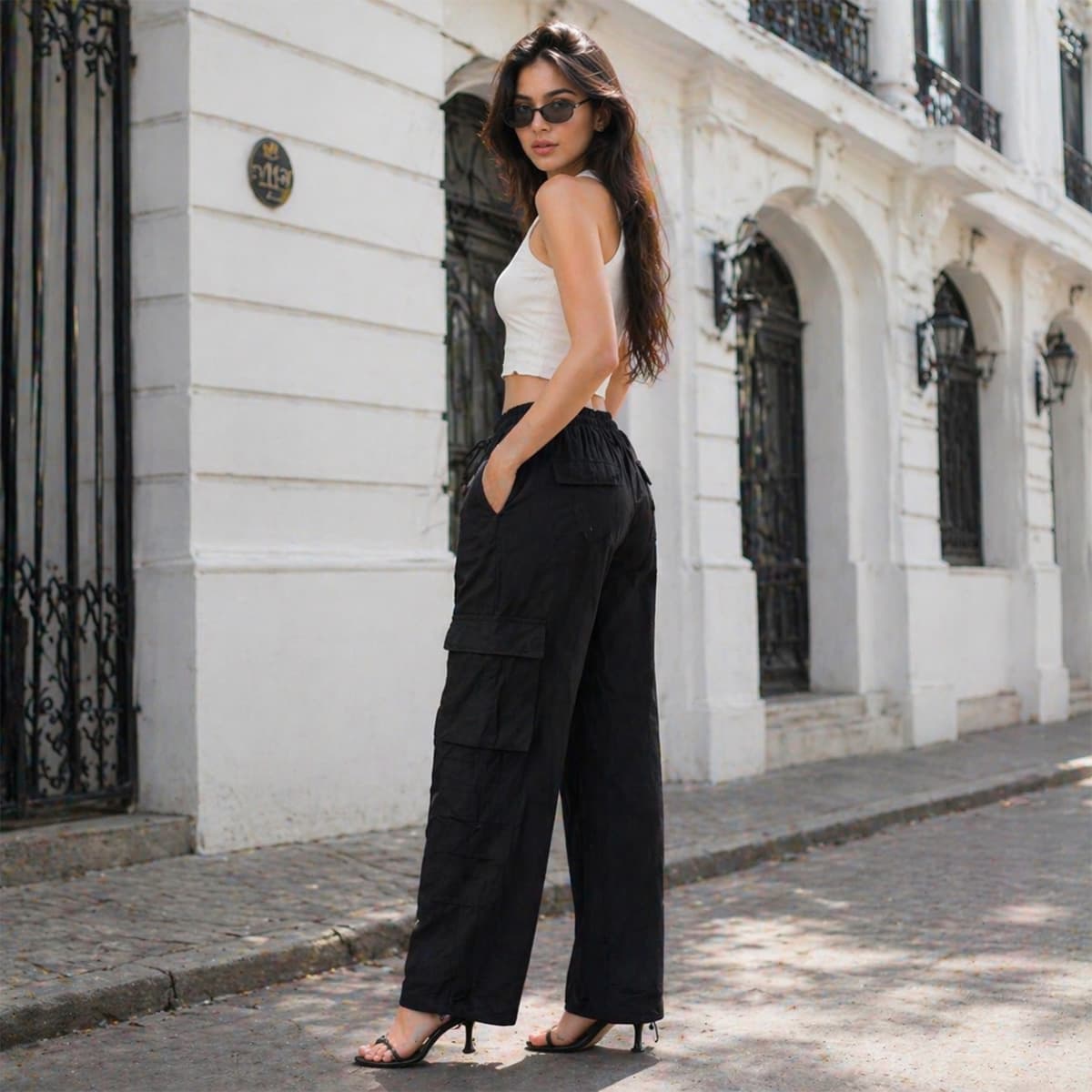 Ladies Trouser-Black-FREE SIZE