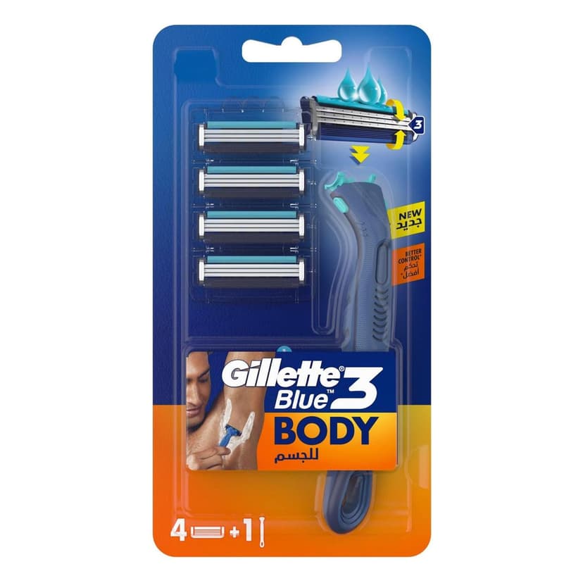 Gillette Blue3 Body Razor with 4 Blades