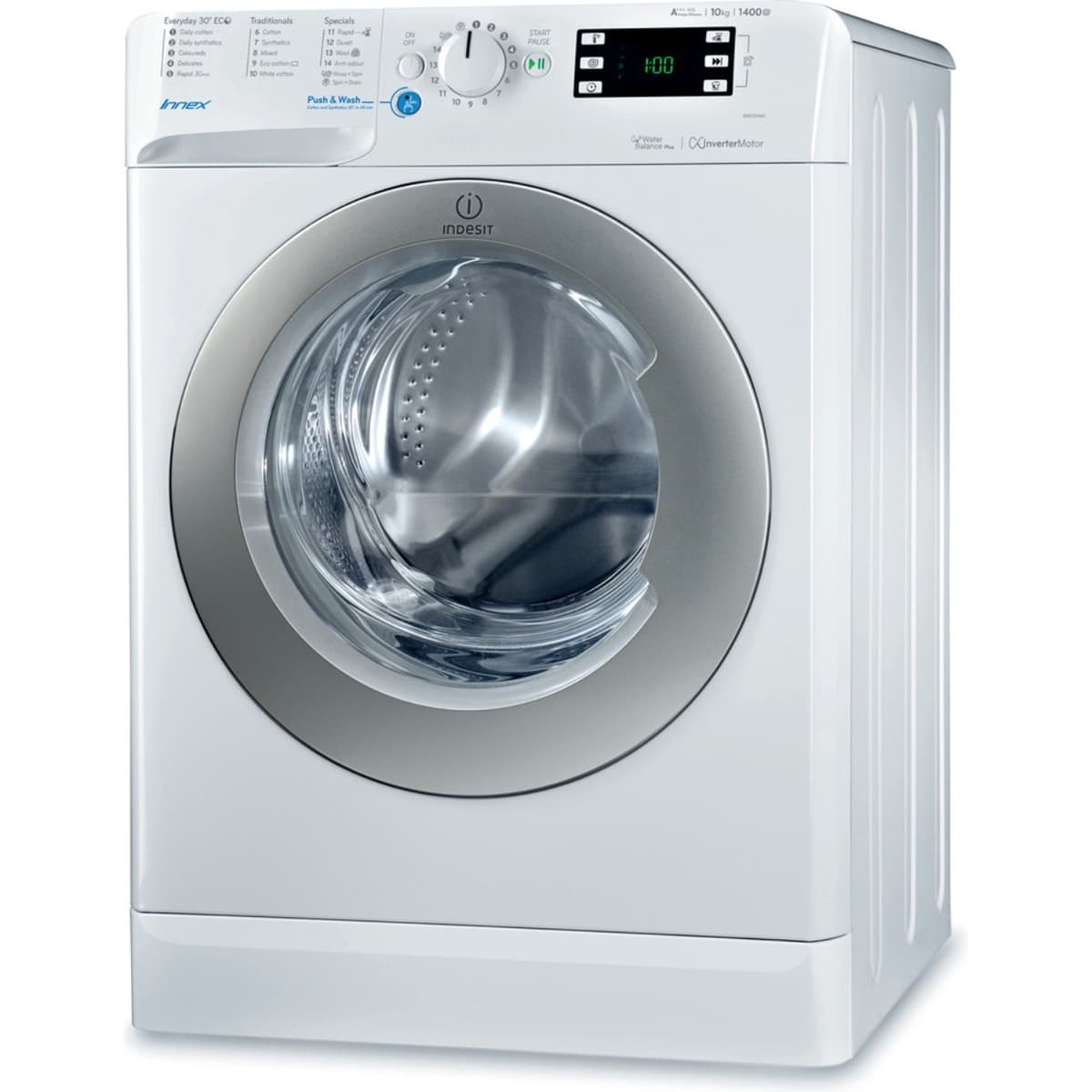 Indesit Front Load Washing Machine -  BWE-101484XWSSSGCC