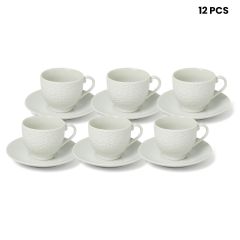Ceramic Cup And Saucer 6 Pieces