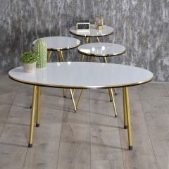 Modern Round Wood Tea Table Set