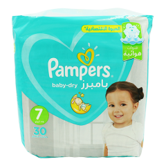  Pampers Baby Diaper Pack of 30 Diapers Size 7